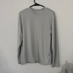Athletech Long Sleeve Quick Dri Pullover Top Men's Size Small Gray Knit